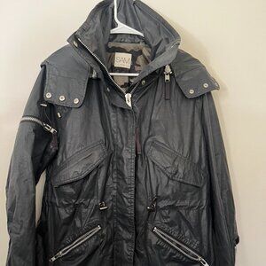 SAM Raincoat Black Coated Rain Repellent Women's Medium
